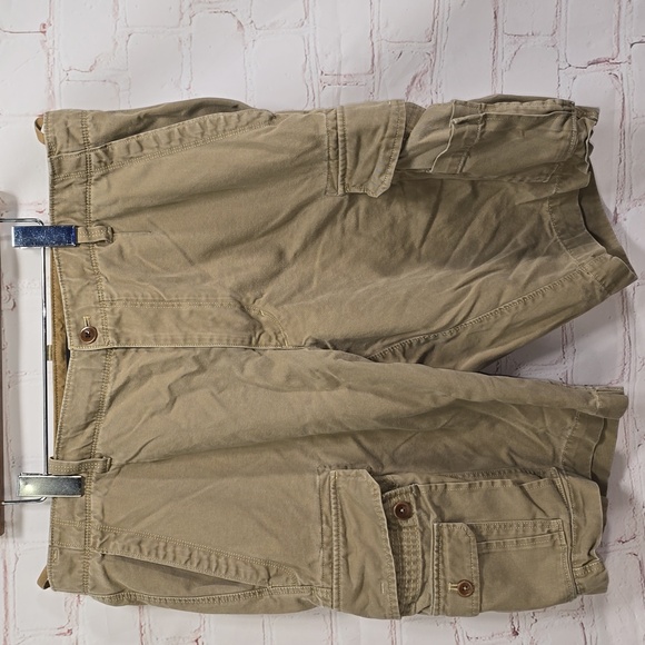 Banana Republic Dark Khaki Cargo Utilty Hiking Drawstring Mens Size 36 - Picture 1 of 15